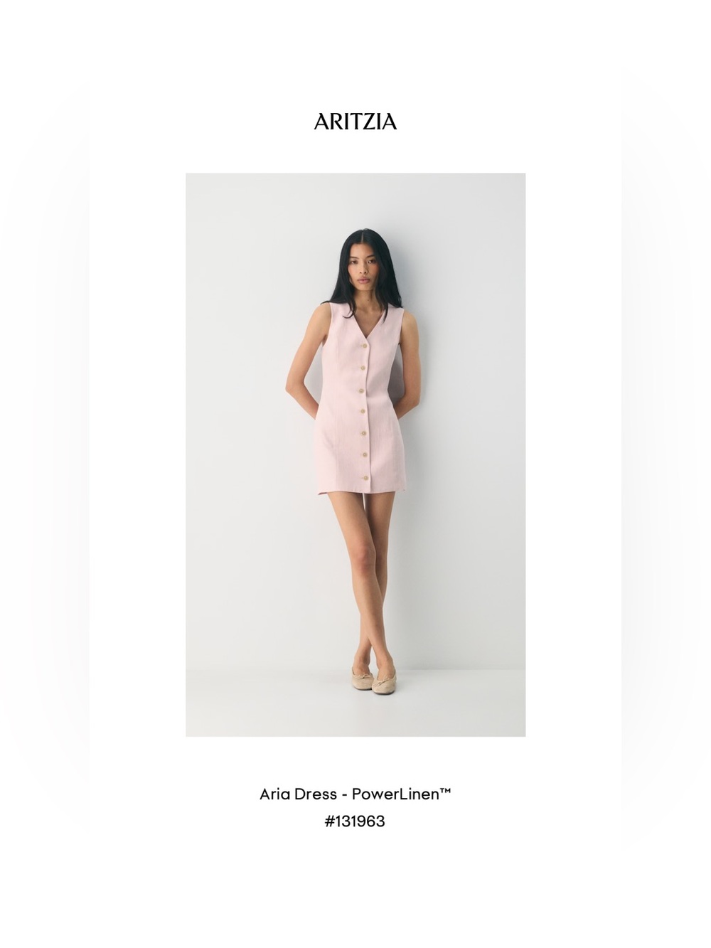 Aritzia Aria Mini Dress in Pale Pink
